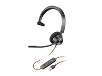 HP Poly Blackwire 5220 - Blackwire 5200 series - headset - på örat - kabelansluten - USB-A, 3,5 mm kontakt - svart - Certifierad för Microsoft-teams, Certifierad för Skype for Buisness, Cisco Jabber-certifierad, Avaya-certifierad 80R97AA