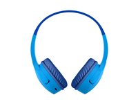 Belkin SoundForm Mini - Hörlurar med mikrofon - på örat - Bluetooth - trådlös, kabelansluten - 3,5 mm kontakt - blå AUD002BTBLV3